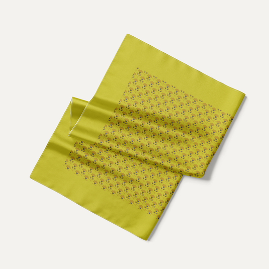 The Inked Bloom Pocket Square  – Olive