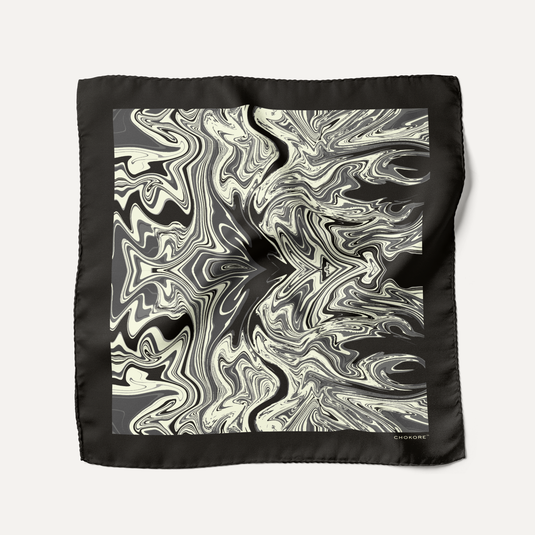 The Liquid Marble Pocket Square – Graphite