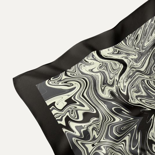 The Liquid Marble Pocket Square – Graphite