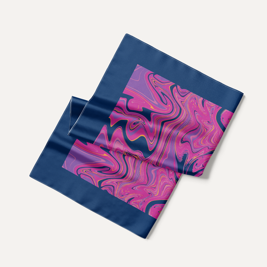 The Liquid Marble Pocket Square – Midnight Magenta