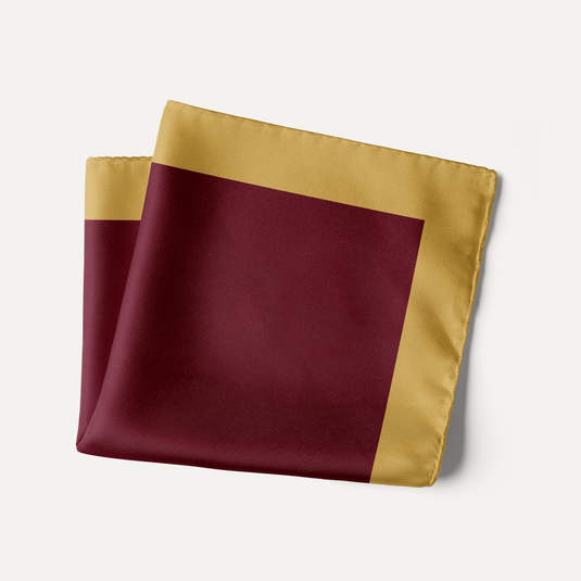 The Classic Frame Pocket Square – Burgundy & Gold