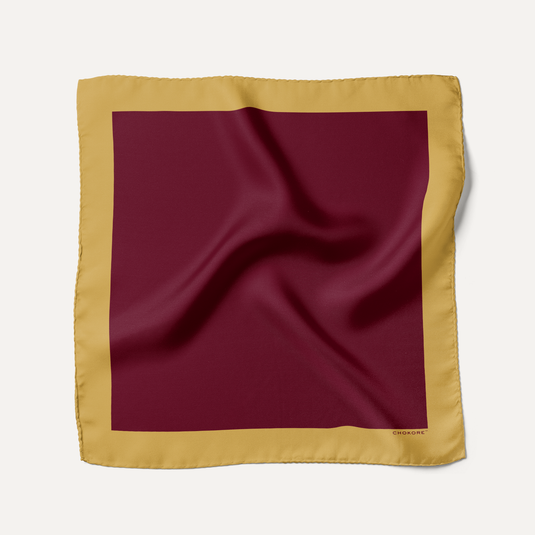 The Classic Frame Pocket Square – Burgundy & Gold