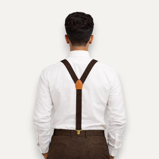 The Quiet Hold Suspenders – Dark Walnut
