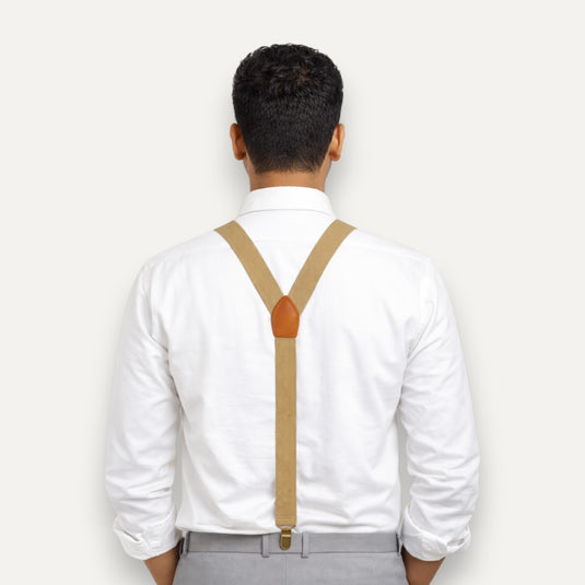 The Quiet Hold Suspenders – Sand Beige