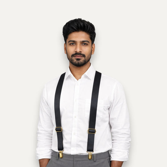 The Craft Line Suspenders – Black (Vegan Leather)