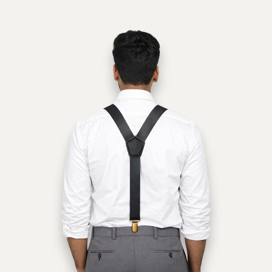 The Craft Line Suspenders – Black (Vegan Leather)