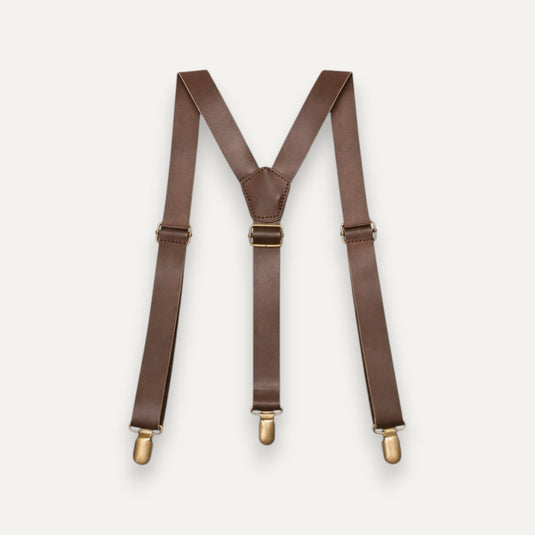 The Craft Line Suspenders – Saddle Tan (Vegan Leather)