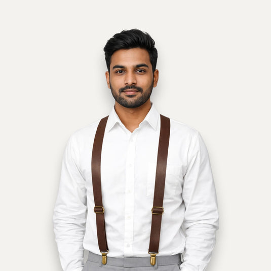 The Craft Line Suspenders – Saddle Tan (Vegan Leather)