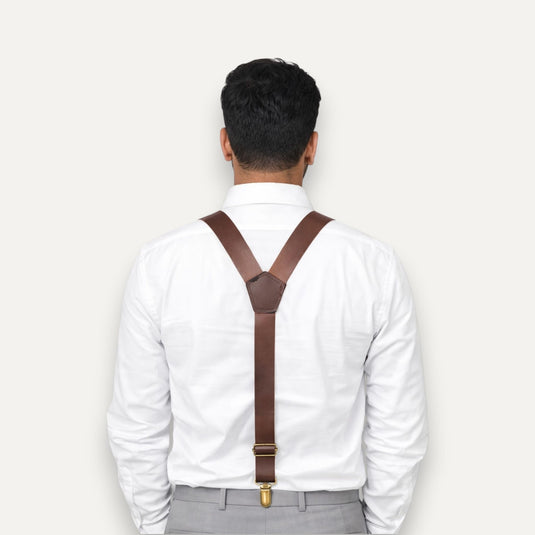 The Craft Line Suspenders – Saddle Tan (Vegan Leather)