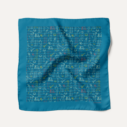 The Fairway Stories Pocket Square – Teal