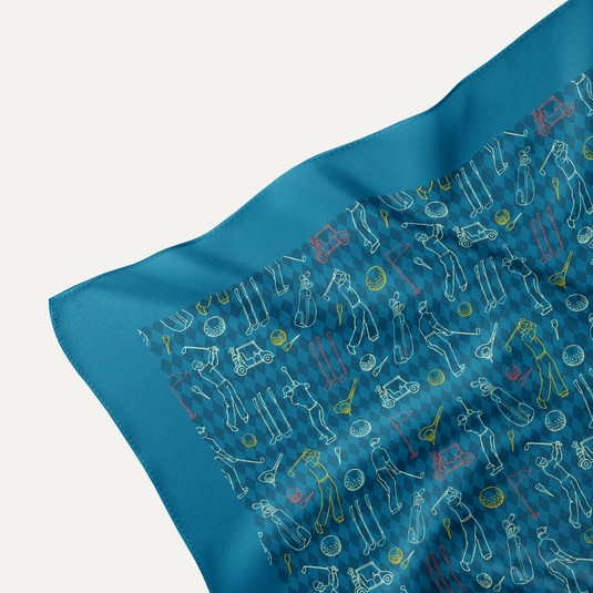 The Fairway Stories Pocket Square – Teal