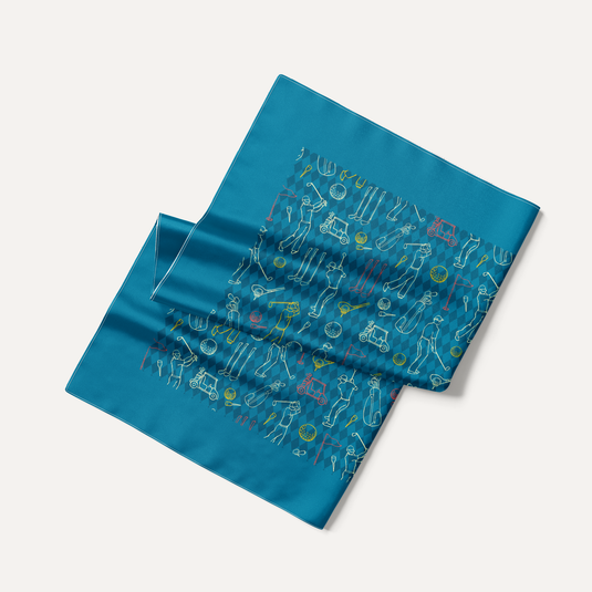 The Fairway Stories Pocket Square – Teal
