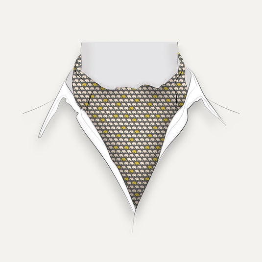 The Elephant Trail Cravat – Charcoal with Lime