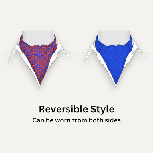 The Lattice Bloom Cravat - Red with Blue